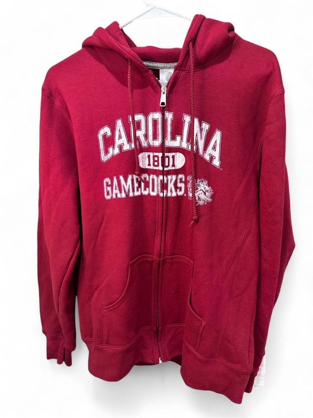 NWT Russell South Carolina Gamecocks Zip-Up Hoodie Sweatshirt Red Men's L‎